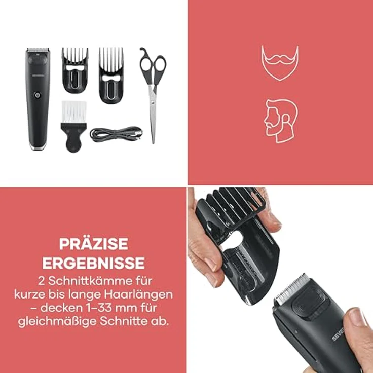 Severin HS0708 Haarschneider, Akku/Batteriebetrieb, 1-33 mm Schnittlängen, 6 Watt, Versandkostenfrei – Bild 4