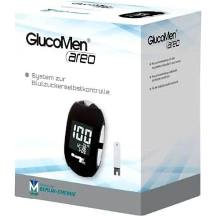 HITHINKMED GLUCOMEN areo Blutzuckermessgerät Set, mg/dl mit Teststreifen, 1 Stück – Bild 1