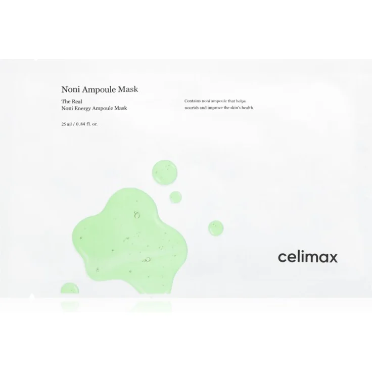 celimax The Real Noni, Feuchtigkeitsspendende Tuchmaske zur Festigung der Haut, 25 ml, für empfindliche Haut