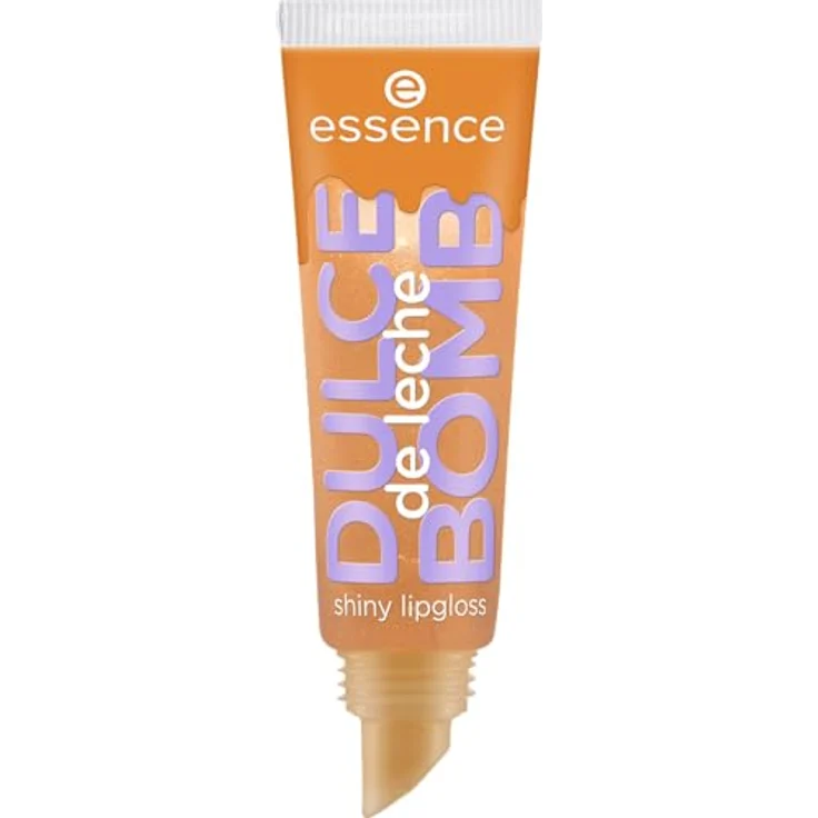 Essence Dulce Bomb de Leche Lipgloss 10 ml 01 - CREAM COME TRUE, lichtreflektierender Glanz, warmer Braunton mit goldenem Schimmer – Bild 2