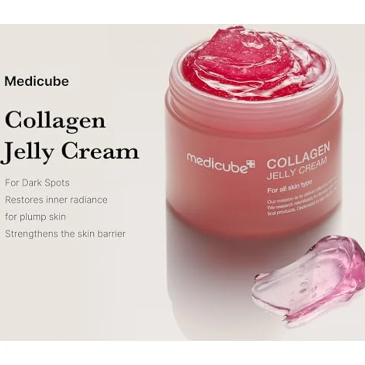 Medicube Collagen Jelly Cream 50ml – Straffende Feuchtigkeitspflege mit 98% Hydrolysiertem Kollagen, Niacinamid und Squalan – Bild 4