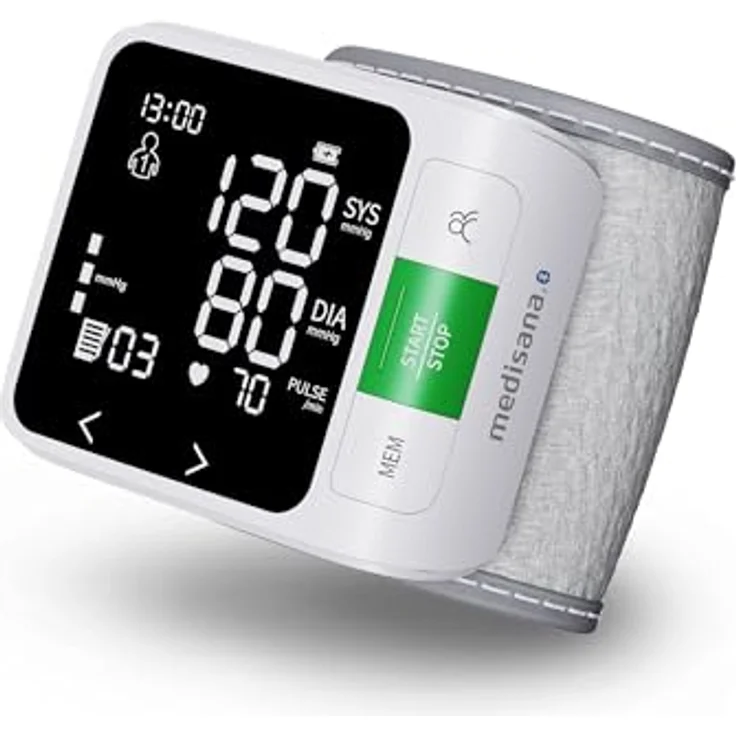Medisana BW 360 connect Handgelenk-Blutdruckmessgerät, Blutdruck- und Pulsmesser mit Bluetooth App, Ampel-Skala, 398 Speicherplätzen und Arrhythmie-Anzeige – Bild 1