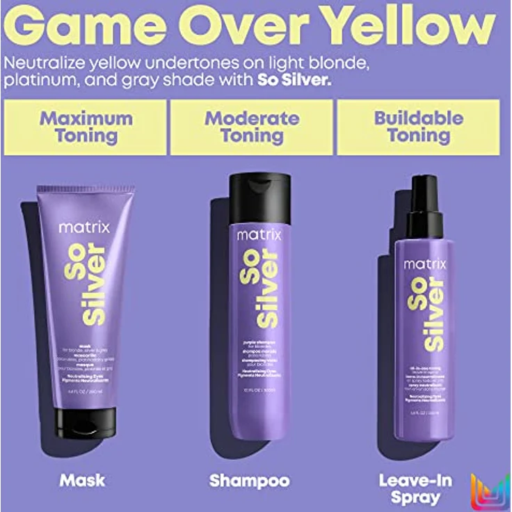 Matrix All-In-One Toning Spray für blondes Haar zur Neutralisation von Gelbstichen, Mit Violett-Pigmenten, So Silver Spray, 200ml – Bild 5