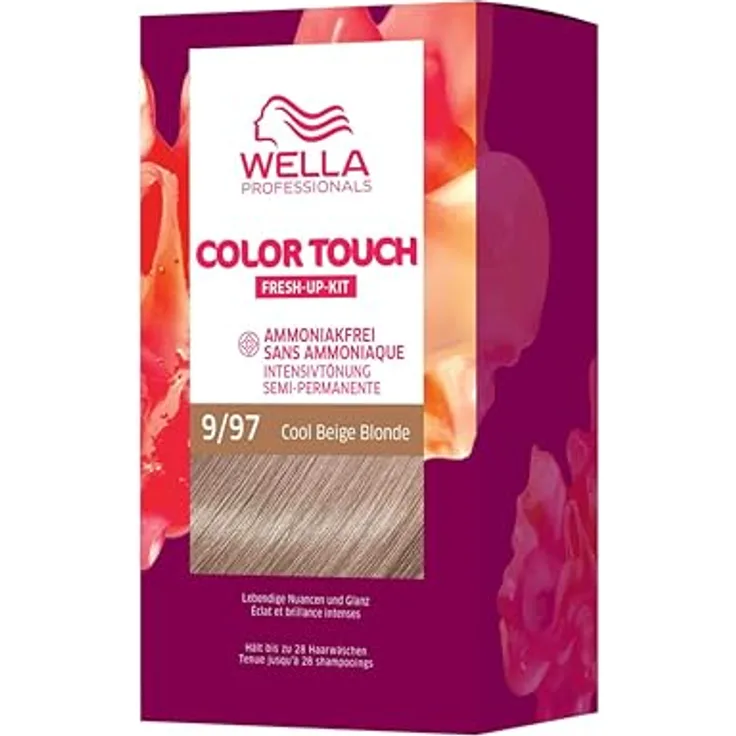 Wella Professionals Color Touch demi-permanente Haarfarbe ohne Ammoniak – Haarfärbemittel zur Farbauffrischung und Grauhaar-Abdeckung – Ansatz-Kit inkl. Haarmaske – 9/97 Cool Beige Blonde (130 ml)