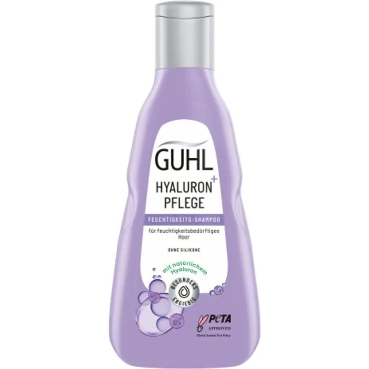 Guhl Hyaluron+ Pflege Feuchtigkeits-Shampoo - Intensive Feuchtigkeit & Pflege - 250 ml - Ohne Silikone - Mit natürlichem Hyaluron