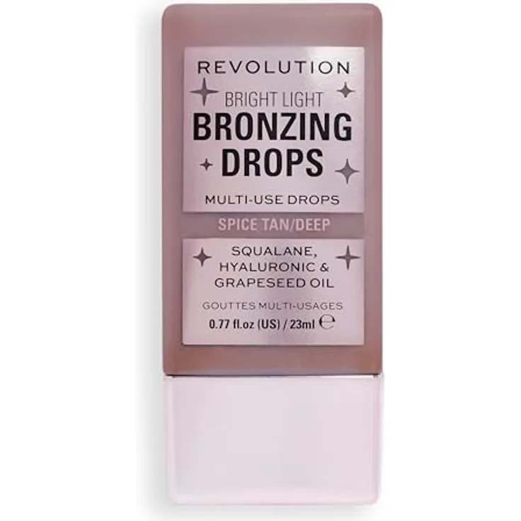 MakeUp Revolution Bright Light Bronzing Drops mit Hyaluronsäure, sonnengeküsstes Finish, Deep Bronze Spice, 23ml