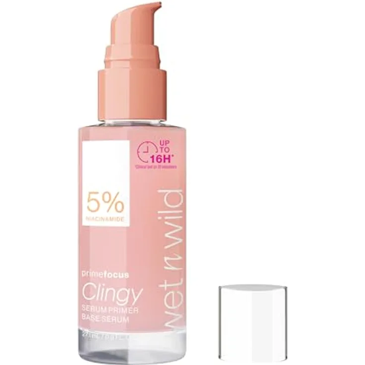 Wet n Wild PrimeFocus Clingy Serum Primer, langanhaltender Make-up Primer mit Niacinamid, 27.1 ml