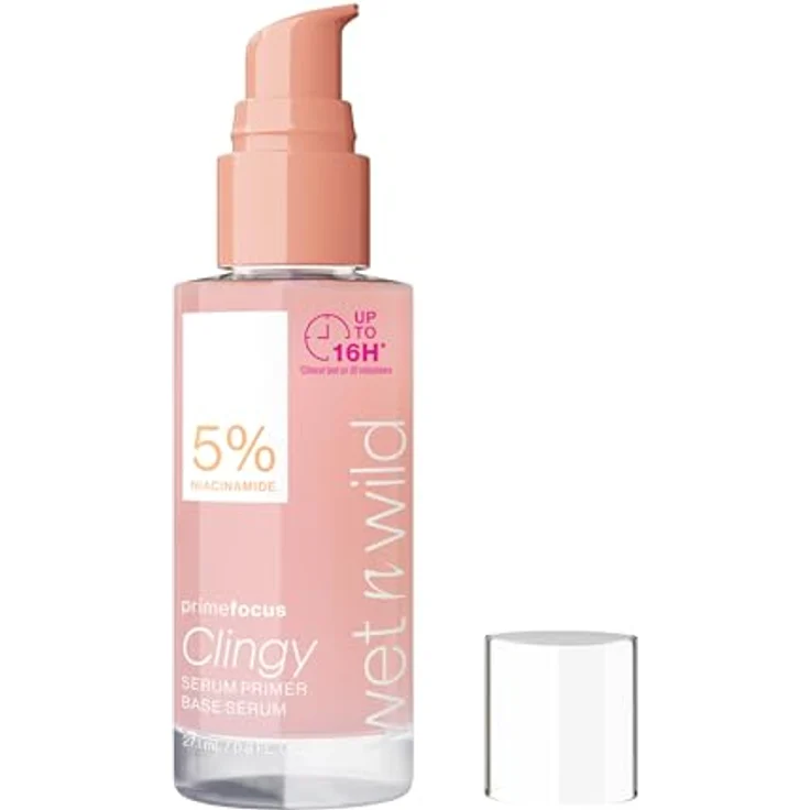 Wet n Wild PrimeFocus Clingy Serum Primer, langanhaltender Make-up Primer mit Niacinamid, 27.1 ml – Bild 1
