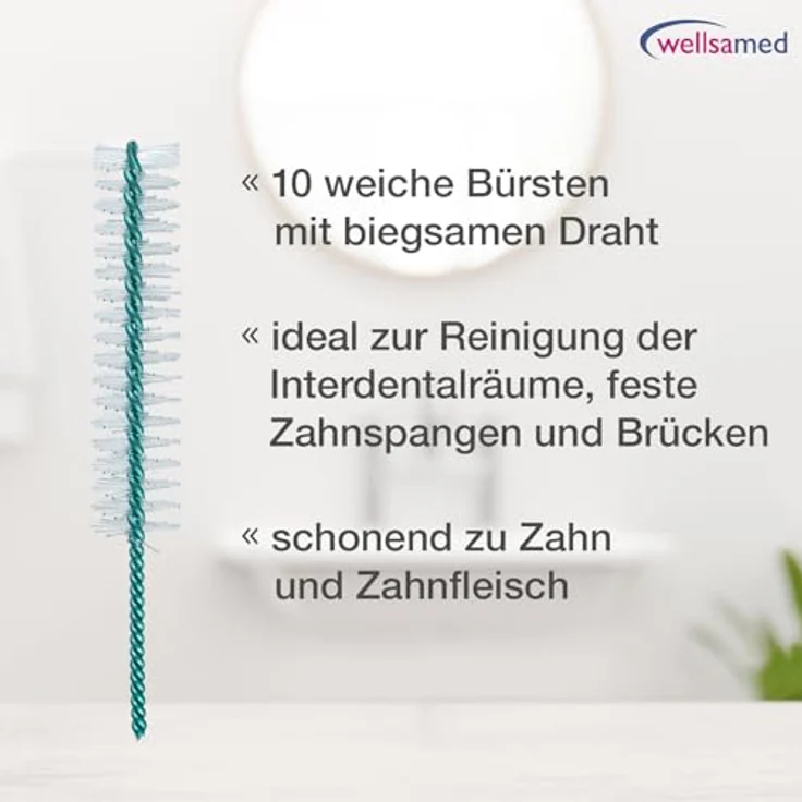 wellsamed Wellsabrush Interdentalbürsten Nachfüllpack 2S 0,6 mm 10 Stück hellblau Interdentalbürsten – Bild 3