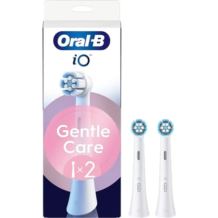 Oral-B Gentle Care Ersatzbürsten, Weiß, weich, speziell für empfindliches Zahnfleisch, geeignet für Oral-B iO, 2 Stück