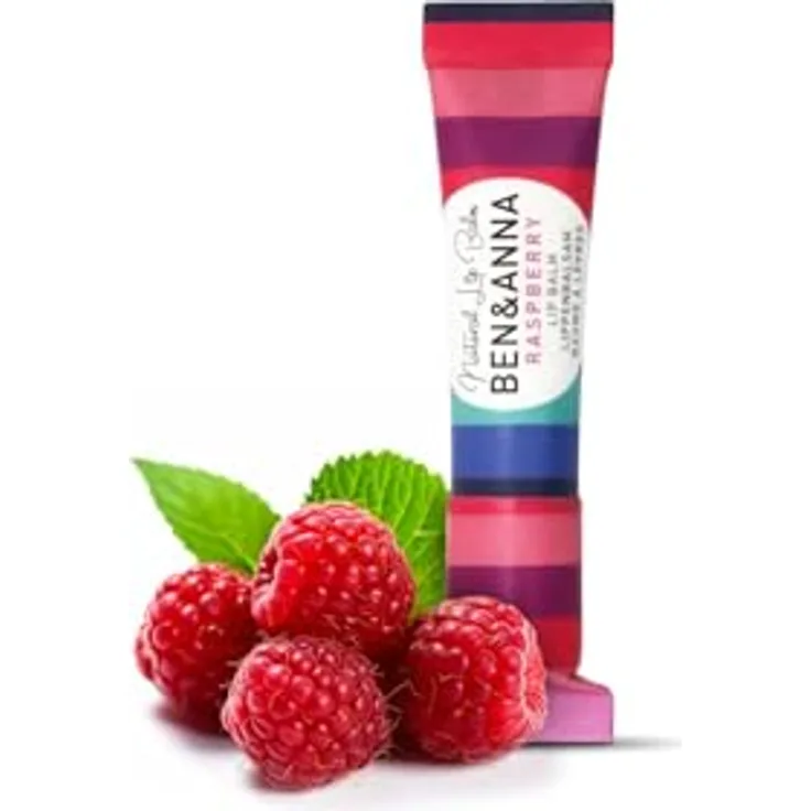 Ben & Anna Vegane Lippenpflege, Himbeer-Geschmack, nachhaltig verpackt, ohne Plastik, zertifizierte Naturkosmetik, 1er Pack (6g)