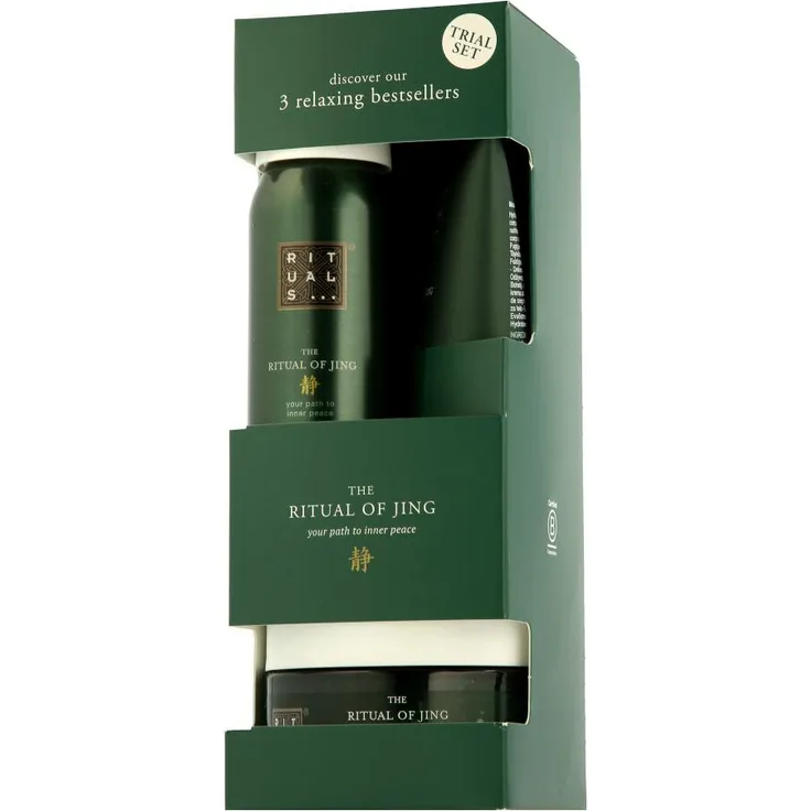 Rituals Jing Trial Set 245ml, Geschenkset mit Mini-Duschschaum, Körperpeeling und Körpercreme zur Entspannung