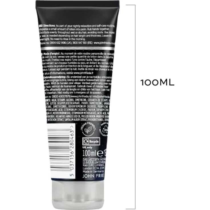 John Frieda Overnight Miracles Repair & Renew Leave In Lotion Haarmaske, 100 ml – Bild 3
