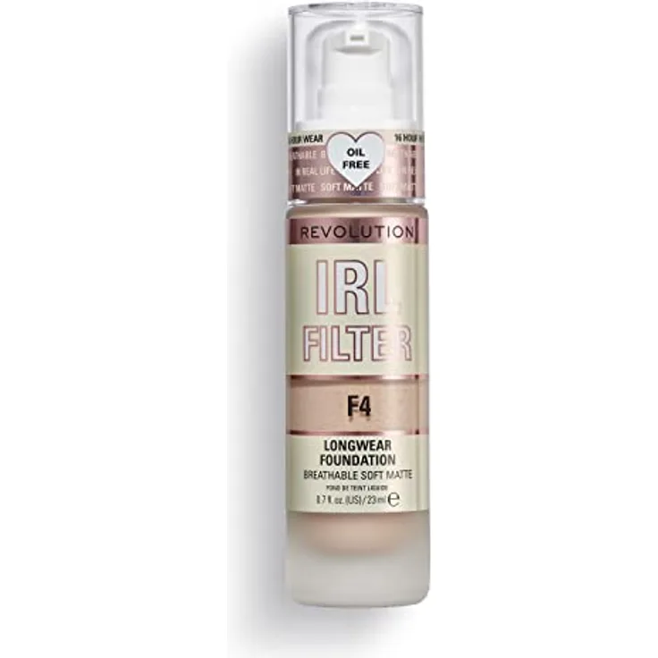 Makeup Revolution, IRL Filter Longwear Foundation, Medium to Full Coverage, F4, 23ml