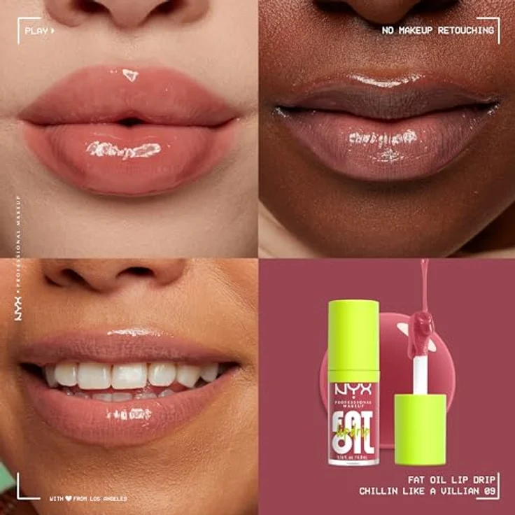 NYX Professional Makeup Fat Oil Lip Drip Lipgloss 4,8 ml - Farbe 09 CHILLIN' LIKE A VILLAIN, feuchtigkeitsspendende Formel mit Squalan und nicht klebriger Textur – Bild 3