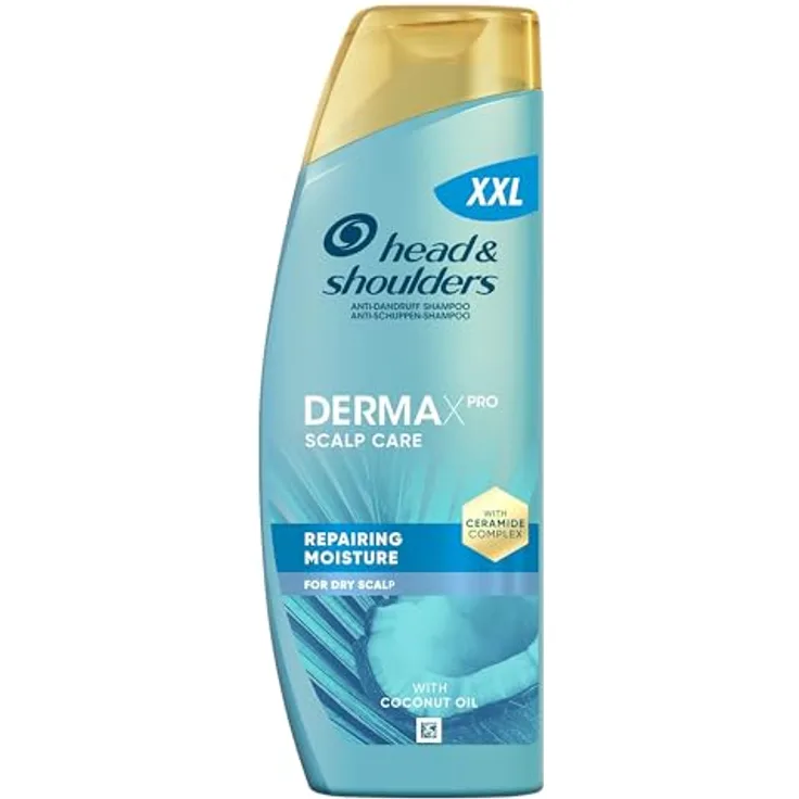Head & Shoulders DermaXPro Pflegende Feuchtigkeit Shampoo, 500ml, für trockene Kopfhaut mit Kokosmilch und Aloe Vera