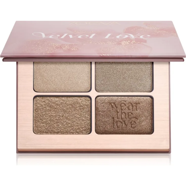 ZOEVA Velvet Love Eyeshadow Quad, Lidschattenpalette mit 4x1,5 g, intensive Pigmentierung und schimmernd-matte Effekte