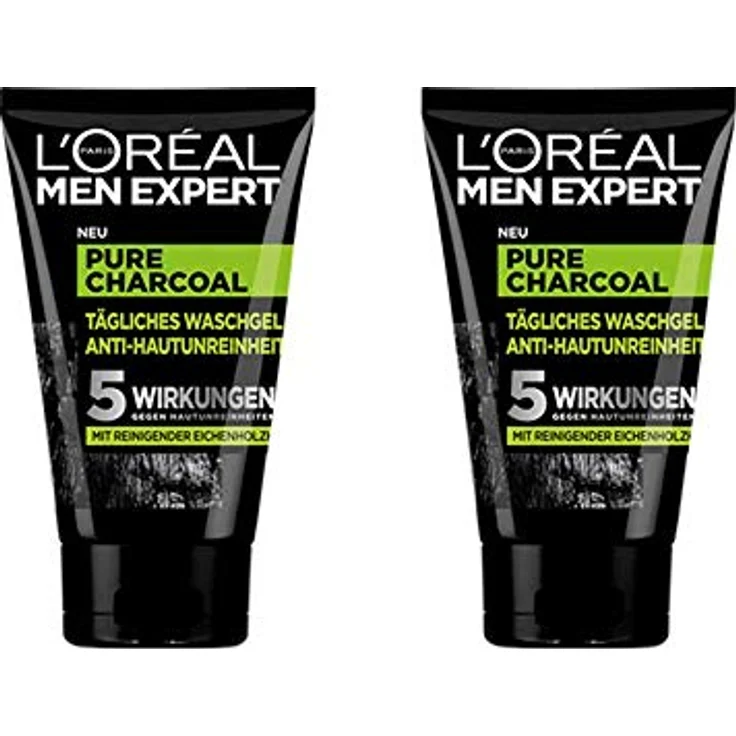 L'Oréal Men Expert Pure Charcoal Waschgel Anti-Hautunreinheiten Reinigungsgel 100 ml – Bild 1
