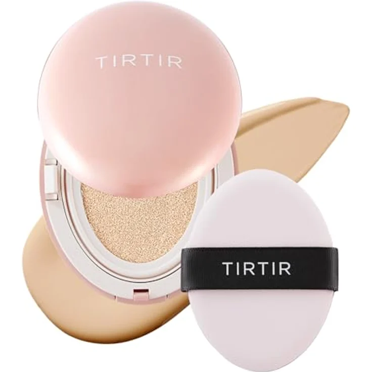 TIRTIR Mask Fit All Cover Cushion, mattierendes Make-up mit Hyaluronsäure, Farbton 17W French Vanilla, 18 g – Bild 1