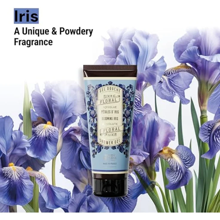 Panier des Sens Natürliches Duschgel Irisblüten, feuchtigkeitsspendend mit Olivenöl, 95% natürliche Inhaltsstoffe, pH-mild, 200 ml – Bild 3