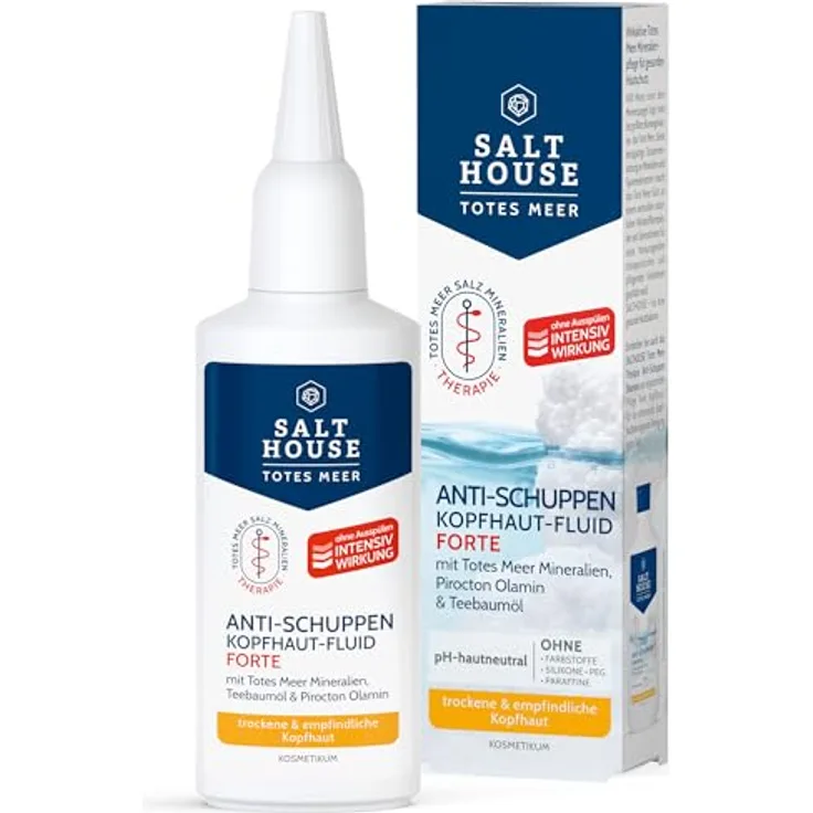 Salthouse Totes Meer Therapie Anti-Schuppen Kopfhaut-Fluid Forte, 75ml mit Mineralien und Teebaumöl zur intensiven Pflege und Feuchtigkeitsbindung