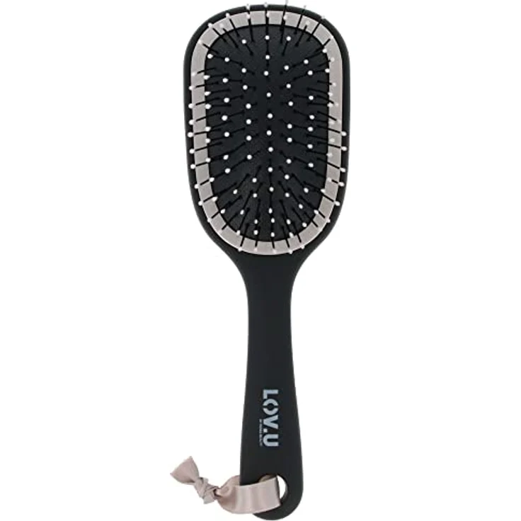 PARSA Beauty LOV.U Entwirrbürste Wet & Dry (Schwarz) – kleine Haarbürste mit Multi-Flexible-Nylonpins – Reise Haarbuerste – Hair brush women – Harebürste – Bild 1