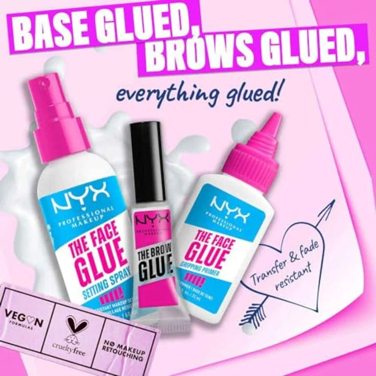 NYX Professional Makeup The Face Glue Extreme Hold Makeup Setting Spray, vegan mit 24 Stunden Halt und antioxidativen Eigenschaften – Bild 6