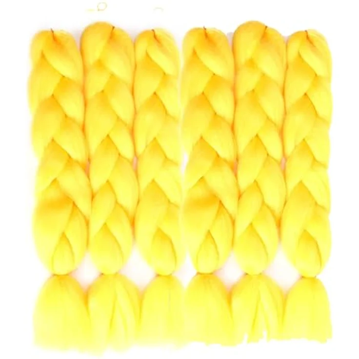 Shangxiu Jumbo Braids Extensions, 24" (60cm) Kunsthaar für Einflechten, Yaki gerade Textur, 6 Stück, 600g – Bild 2