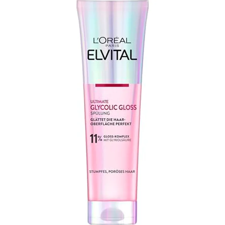 L’Oréal Paris Elvital Glycolic Gloss Conditioner, Spiegelglanz Spülung für geschädigtes Haar, Unisex, 150 ml