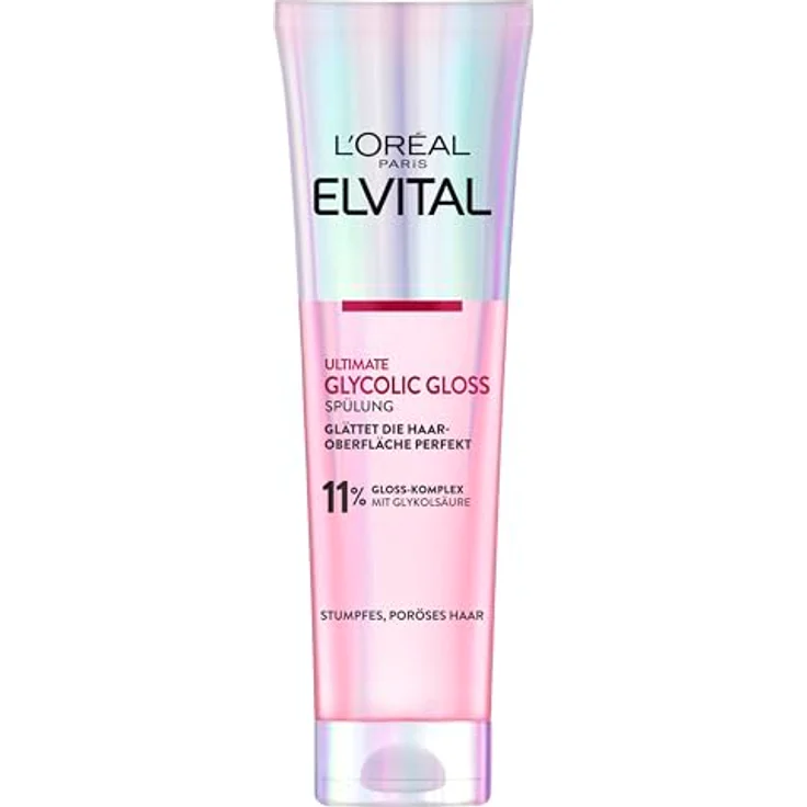 L’Oréal Paris Elvital Glycolic Gloss Conditioner, Spiegelglanz Spülung für geschädigtes Haar, Unisex, 150 ml – Bild 1