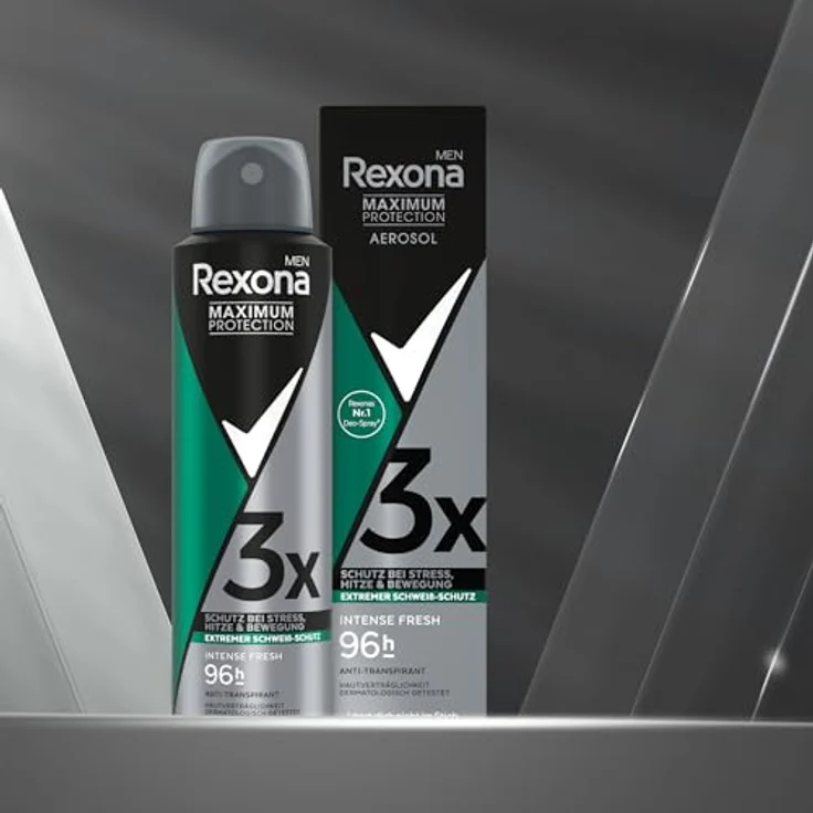 Rexona Men Maximum Protection Deospray Intense Fresh, 150 ml, 96 Stunden Schutz vor Schweiß und Körpergeruch – Bild 4