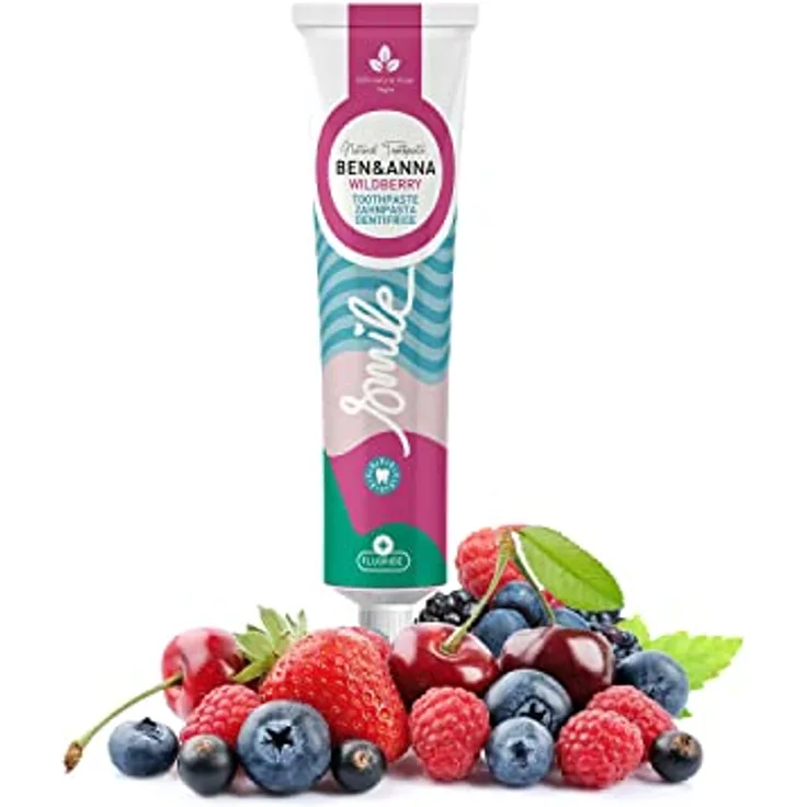 Ben&Anna Bio Zahnpasta Wild Berry mit Fluorid | vegan | Mikroplastikfreie Zahncreme | 100% Naturkosmetik | 75ml