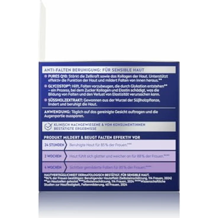 NIVEA Q10 Anti-Falten Power Sensitive Nachtpflege, 50ml, parfümfrei, für empfindliche Haut mit Q10 und Süßholzextrakt – Bild 10