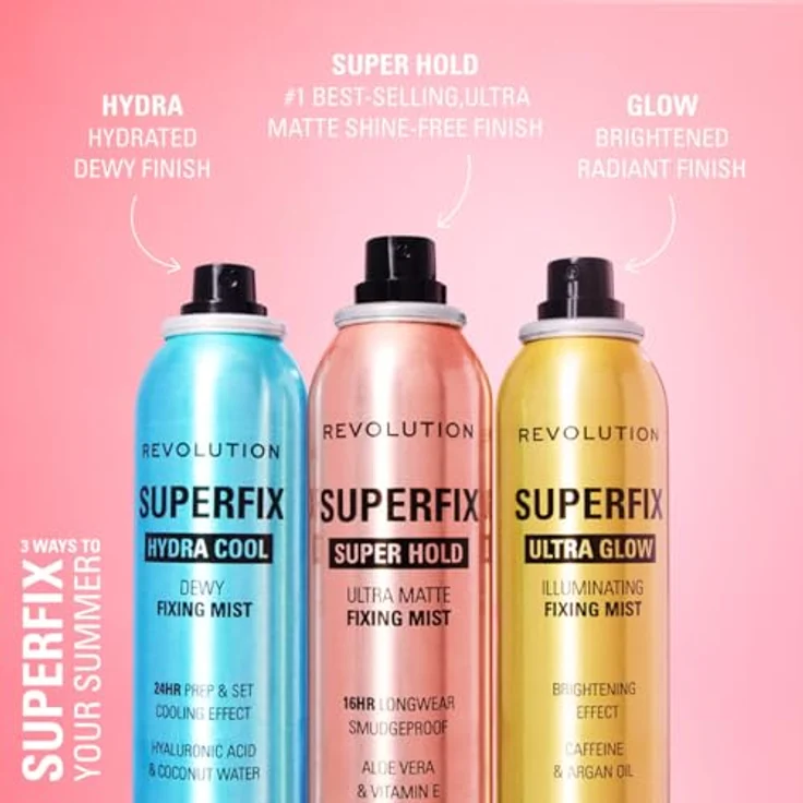 REVOLUTION Super Fix Misting Spray, Fixierspray für flüssige, matte und puderbasierten Make-up, schwereloser Fixiernebel – Bild 5