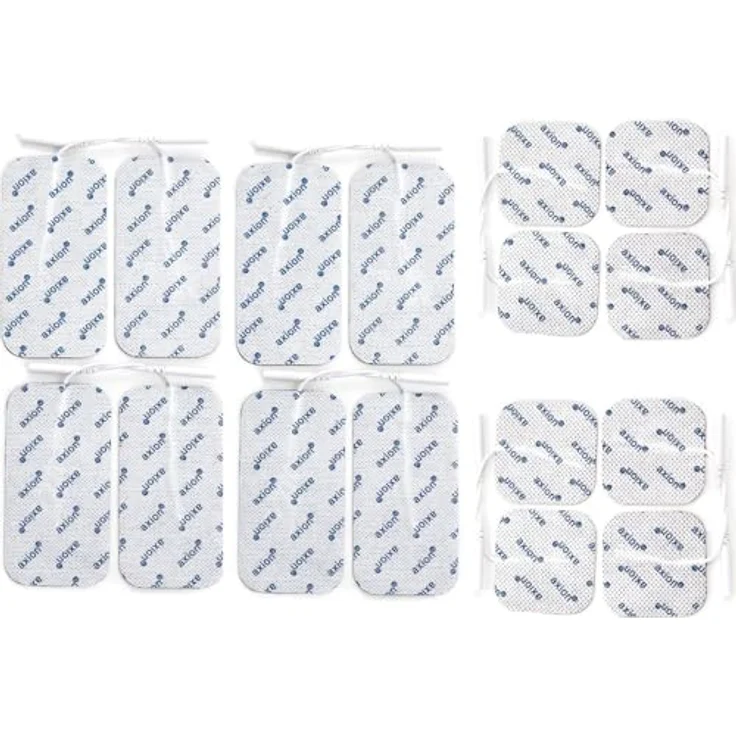 Axion Elektrodenpads für TENS/EMS Geräte, selbstklebend, 5x5cm & 10x5cm, 2mm AS, 16er Set, optimale Stromverteilung und individuelle Anpassung – Bild 1