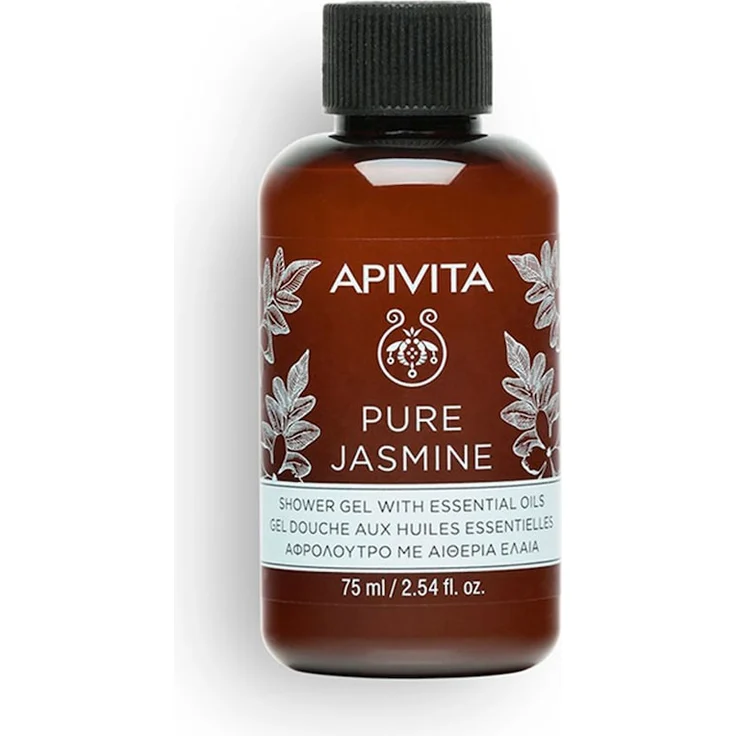 Apivita PURE JASMINE Badegel mit ätherischem Jasminöl und Propolisöl, sanfte Reinigung, 75 ml Duschgel für Damen