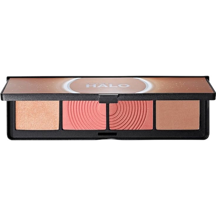 smashbox Halo Sculpt + Glow Face Palette, All-in-One Puder mit Kontur, Rouge und Highlighter, Farbe Berry Saturation, 15,7 ml