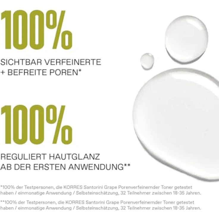 KORRES SANTORINI GRAPE Porenverfeinernder Toner mit 2 % Salicylsäure, Niacinamid & Traubenextrakt, gegen Öl & Unreinheiten, für glatte, strahlende Haut, 125 ml – Bild 2