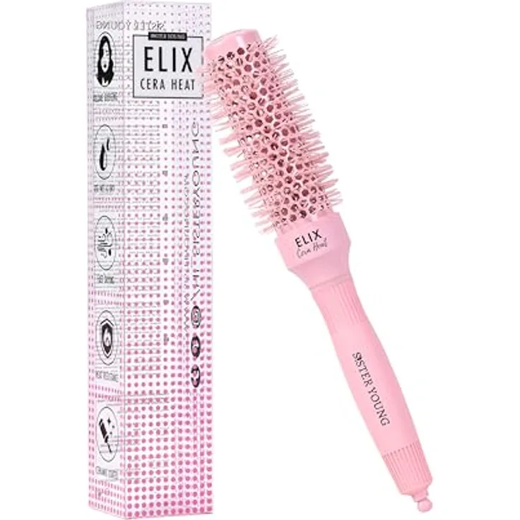 Sister Young ELIX NV-32 Rundbürste, keramische Stylingbürste mit 32 mm Durchmesser und antistatischen Borsten für voluminöse Frisuren