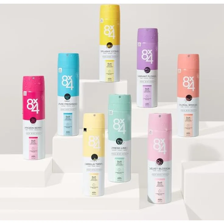 8X4 Vanilla Twist Deospray, Aluminiumfreies Deodorant mit pudrigem Vanille Duft, 48h zuverlässiger Schutz, 150 ml – Bild 4