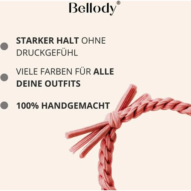 Bellody® Original Haargummis - Sundance Edition - Stylisch geflochtener Haargummi mit starkem Halt (4er Set - Ibiza Orange) - Damen Haarschmuck in Orange – Bild 2