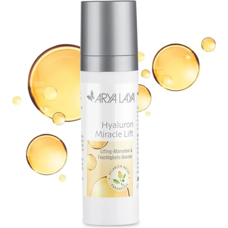 Arya Laya Hyaluron Miracle Lift, 30 ml – pflanzliche Lifting-Alternative mit Liposomen, Parakresse, Tarabaum & Algen, mildert Falten, vegan