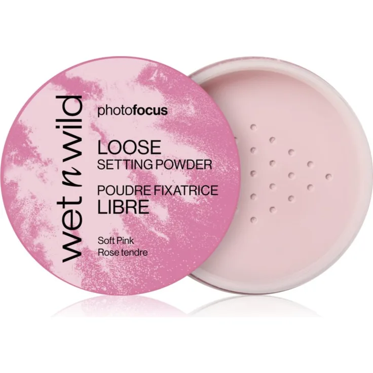 Wet n Wild PhotoFocus loser Puder, Soft Pink, 20 g – mattierend, aufhellend, fixiert Make-up, verleiht Weichzeichnungseffekt