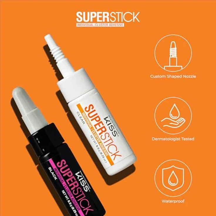 KISS Superstick Glue, Wimpernkleber für künstliche Wimpern, 6.5 g, schnelltrocknend, schwarz – Bild 6