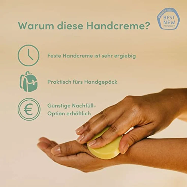 4peoplewhocare Handcreme Bio - Daumenschmaus, Feste Handcreme für trockene und rissige Hände, Aloe Vera, Bienenwachs, Olivenöl, Naturkosmetik (30g - Nachfüller) – Bild 5