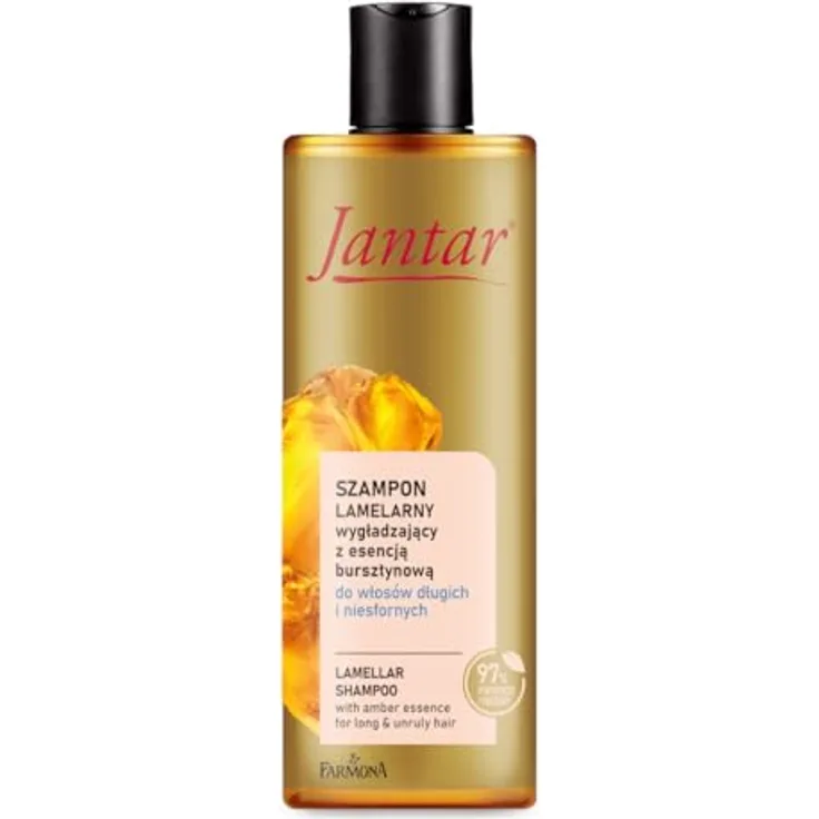 FARMONA JANTAR Lamellar-Glättungsshampoo, für bernsteinfarbenes Haar, 300 ml, mit Feuchtigkeit spendender Formel und Schuppenreduktion