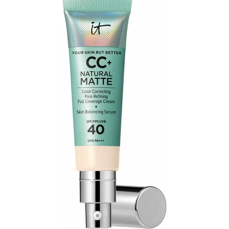 It Cosmetics CC Natural Matte Cream Makeup, Foundation mit SPF 40 für helle Hauttöne, Fair Ivory, 32ml