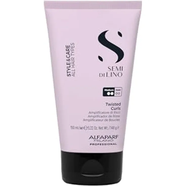 Alfaparf Milano Semi Di Lino Style&Care Twisted Curls, professionelle Creme für lockiges Haar, mittlerer Halt, Wärmeschutz bis 230°C, 150ml