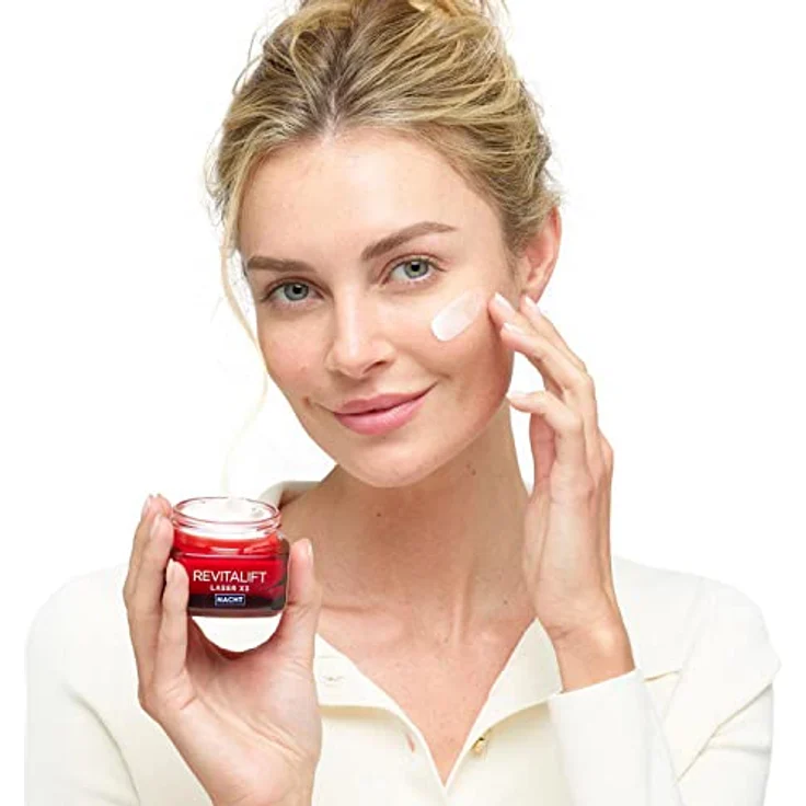 L'Oréal Paris RevitaLift Laser X3 Anti-Aging-Nachtcreme für Frauen: strafft die Haut, mildert Falten, mit Pro-Retinol, Hyaluronsäure und Vitamin C, 50ml – Bild 5