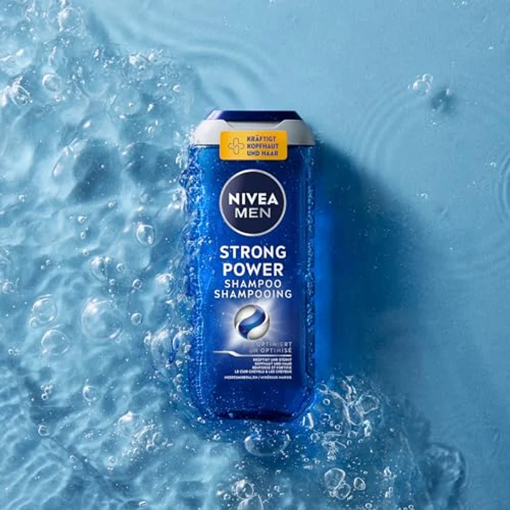 NIVEA MEN Strong Power Shampoo (250 ml), kräftigendes Shampoo mit Meeresmineralien, für kraftloses Haar, pH-optimierte Formel, vegan, ohne Silikone und Mikroplastik – Bild 4